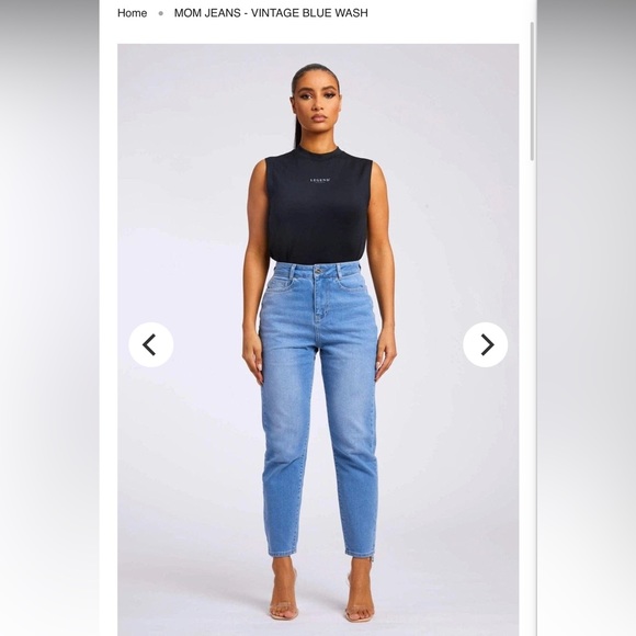 MOM JEANS - VINTAGE BLUE WASH - Picture 1 of 6